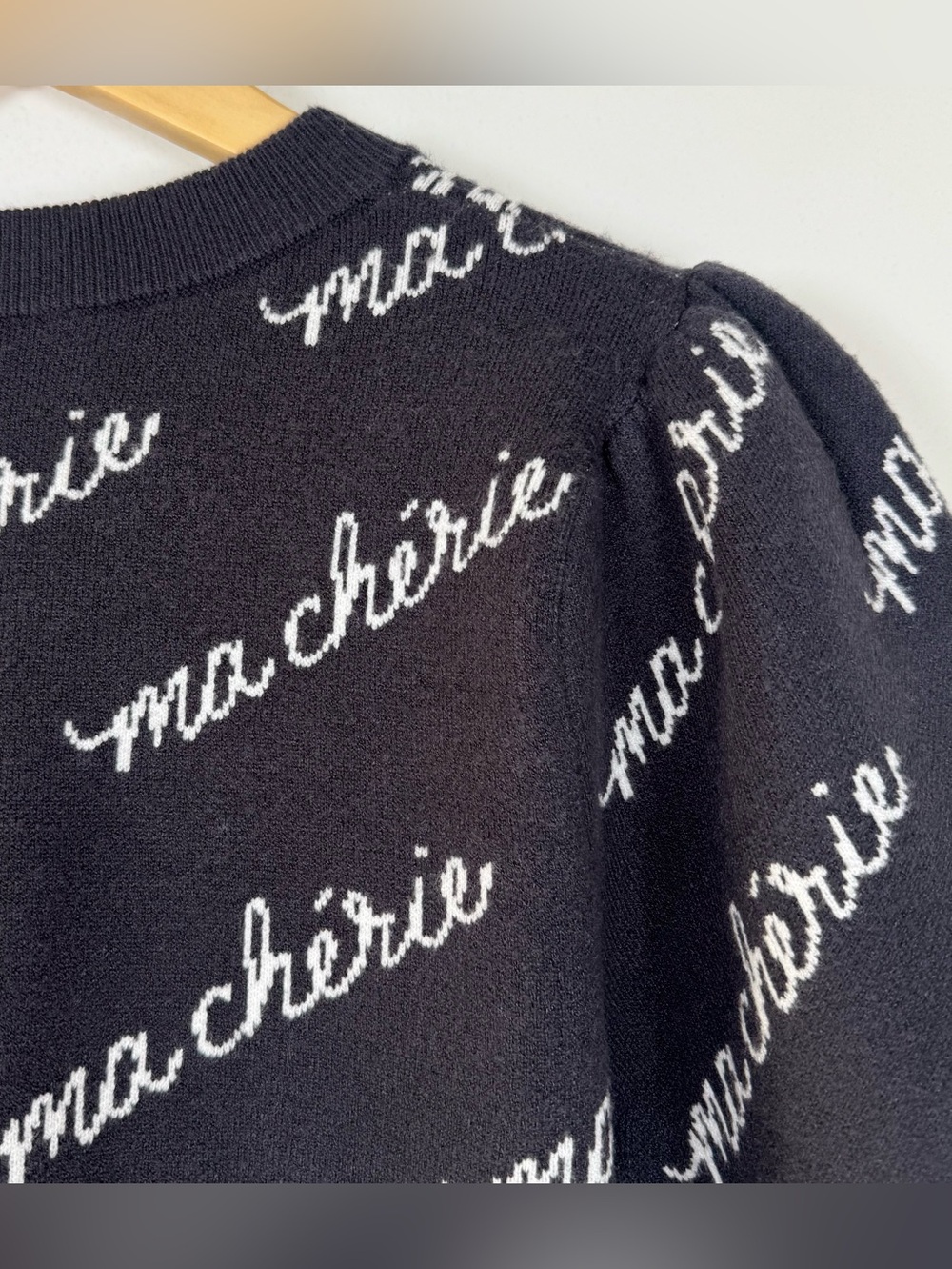 Anthropologie Maeve Maxine ma chérie Puff Sleeve Knit Top Womens Medium Romantic - Picture 4 of 5